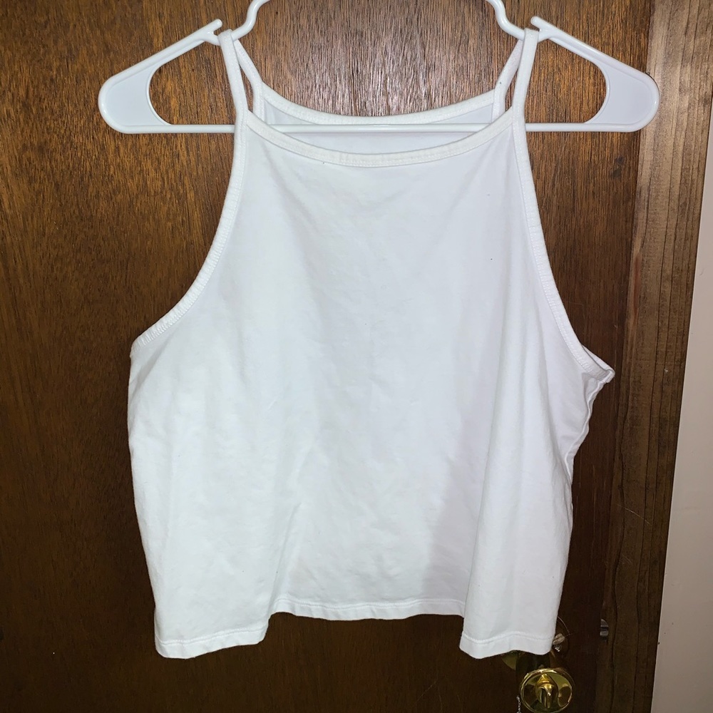 Torrid White Cropped Tank Top